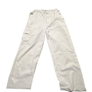 Vintage Jeep Cargo Pants Men 35x36 Green Elastic Waist Embroidered Logo Straight